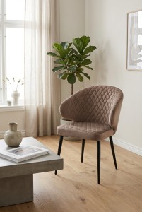 Стул ХИЛТ, цвет B29 Шоколадный, велюр / черный каркас