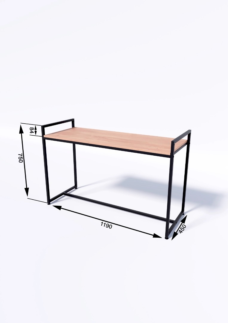 Стол TEVOLO демонстрационный черный-дуб сонома В75Ш120Г45