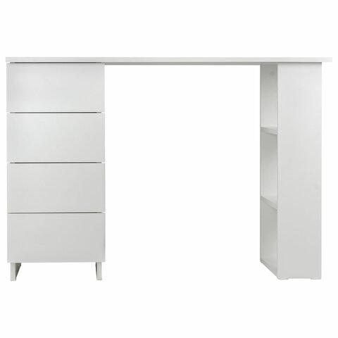 Стол письменный/компьютерный BRABIX "Scandi CD-016", 1100х500х750 мм, 4 ящика, белый, 641891, ЦБ013707-1