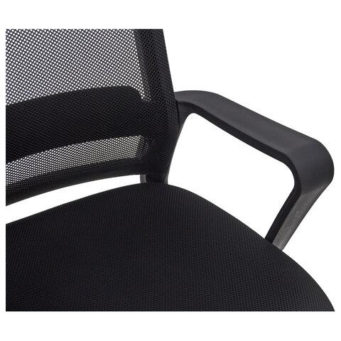 Кресло CROMEX (КРОМЕКС) "Basic CH-698", с подлокотниками, механизм качания, сетка/ткань TW, черное, 533069