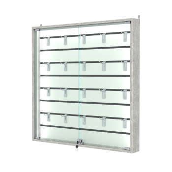 Витрина настенная №4-1БУ-П с экономпанелью, без полок, Метрополитан Грей