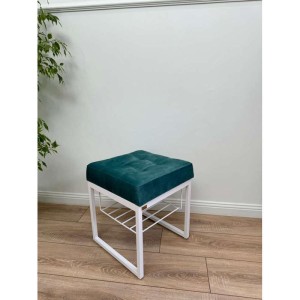 Банкетка Марсей 40-44 с полкой (бирюзовый/белый)