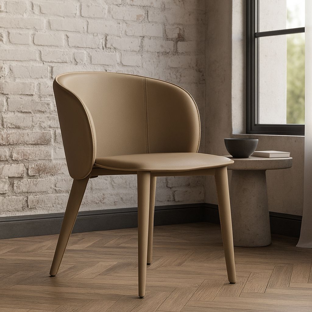 Стул Орнелла, кожа фактурная серо-бежевый