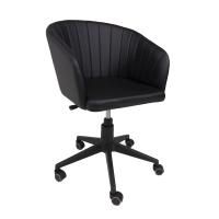 Кресло поворотное AV 307, черный, экокожа