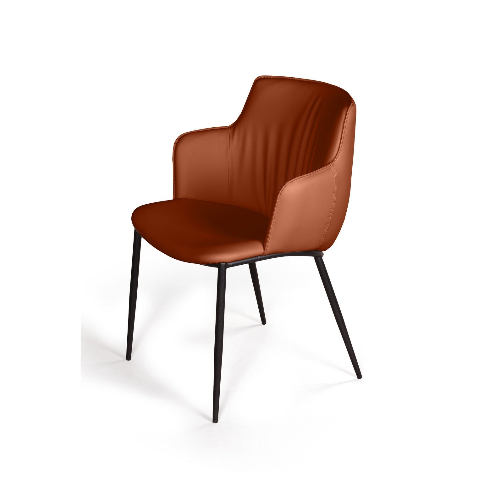 Стул с подлокотниками София, иск.кожа soft-touch, терракот