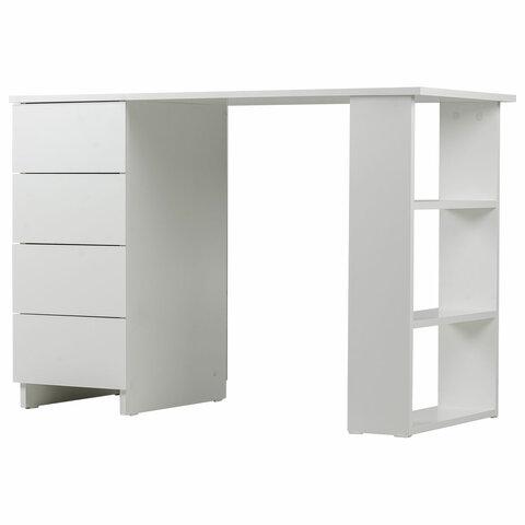 Стол письменный/компьютерный BRABIX "Scandi CD-016", 1100х500х750 мм, 4 ящика, белый, 641891, ЦБ013707-1