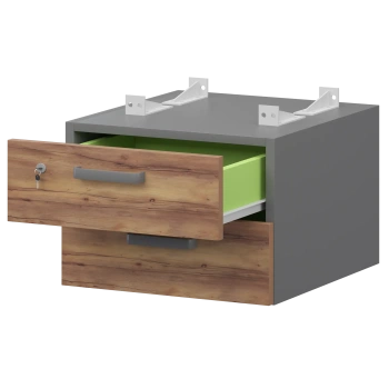 Тумба подвесная для столов на м/каркасе гл.600 мм Смарт СМТ2-2ПД.60 Графит/Таксония