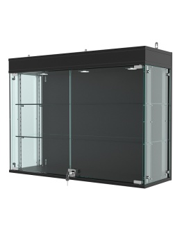 Витрина "АТРИУМ" с регулировочными полками настенная №3А-1Г-РЕГ, Черный