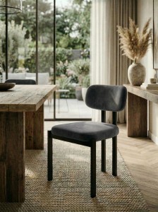 Стул МОСС, цвет H-14 Серый, велюр / черный каркас