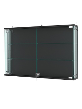 Витрина "АТРИУМ" с регулировочными полками настенная №3-1-РЕГ, Черный