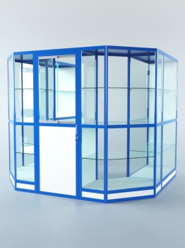 Павильон торговый из профиля пристенный №3г, Белый + Делфт голубой U525 ST9