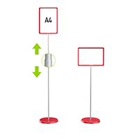 ЗНАК А4 Стойка информационная телескопическая красная П.02.02