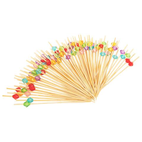 Шпажки-пики для канапе бамбуковые форма "Кристалл" цвет микс 12 см, 100 шт., BOOMHOUSE (БУМХАУС), 701970