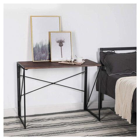 Стол на металлокаркасе BRABIX "LOFT CD-002", 1000х500х750 мм, складной, цвет морёный дуб, 641212