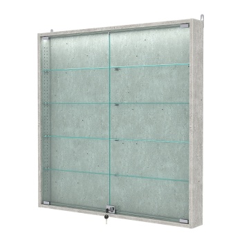 Витрина настенная с регулировочными полками №4-3АУ-РЕГ с подсветкой, Метрополитан Грей