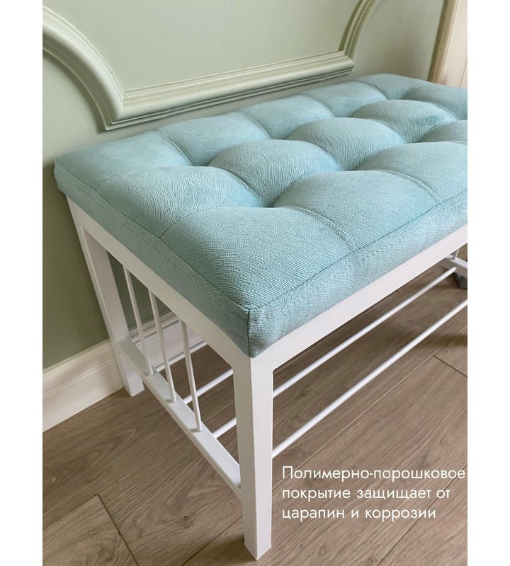 Банкетка Сканди-60 (светло-бирюзовый/белый)