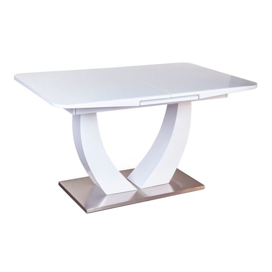 Стол раскладной Adams 160, закаленное стекло белый