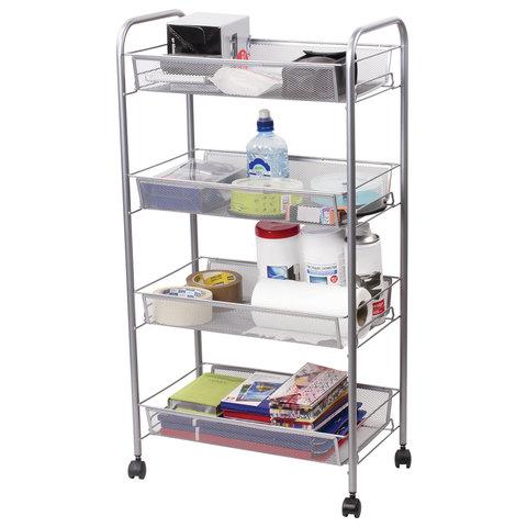 Этажерка (тележка) BRABIX офисно-бытовая 4 яруса, на колесах, металл, серебристая, 43,5х26х83,5 см, 603754 цена 2 612 ₽ Этажерка (тележка) BRABIX офисно-бытовая 4 яруса, на колесах, металл, серебристая, 43,5х26х83,5 см, 603754