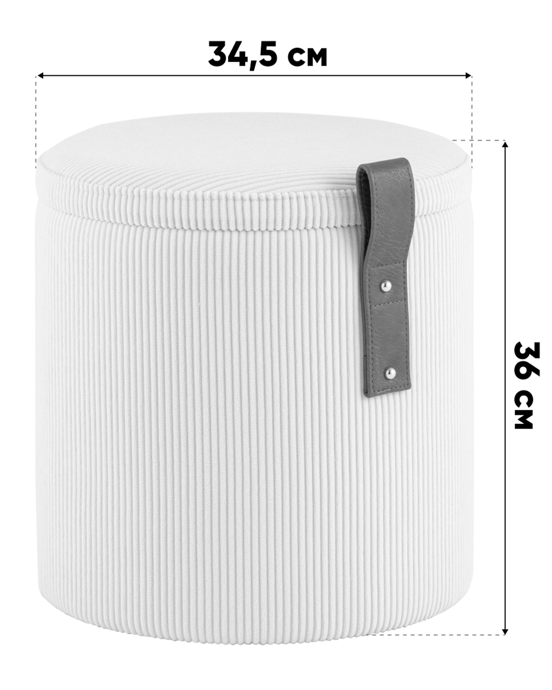 Пуф Руни XS с ящиком вельвет тёмно-серый