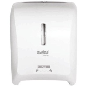 Диспенсер для полотенец в рулонах LAIMA PROFESSIONAL SUPER (H1), механический, белый, ABS-пластик, 609506