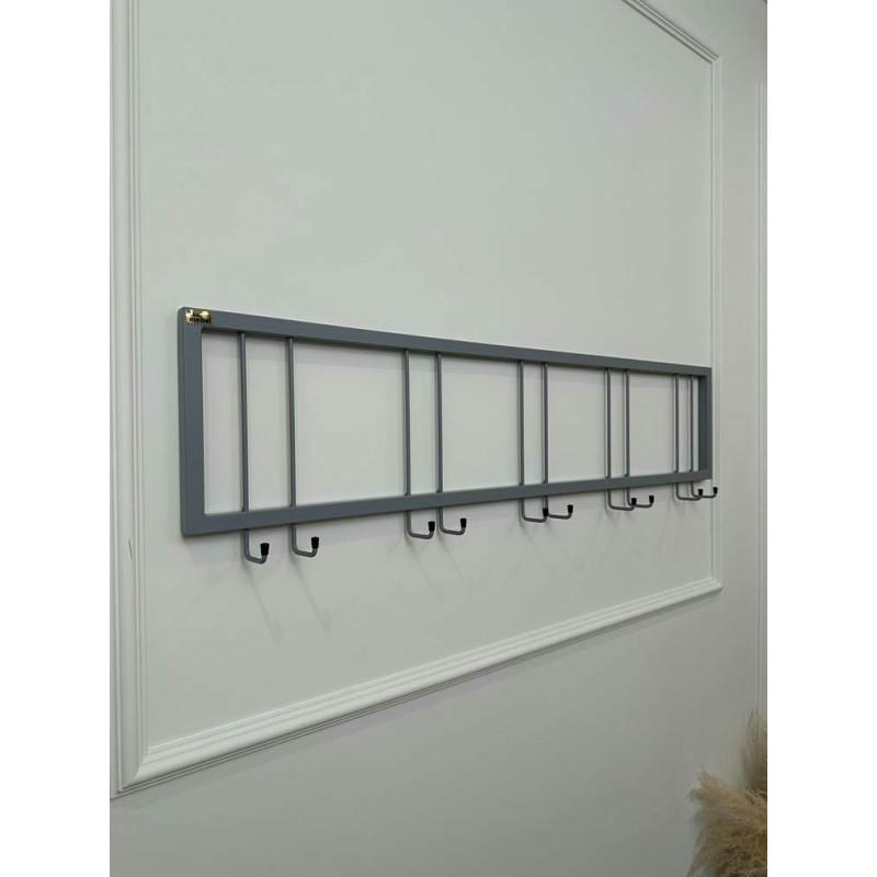 Вешалка настенная металлическая с крючками -115 (серый) цена 2 700 ₽ Вешалка настенная металлическая с крючками -115 (серый)