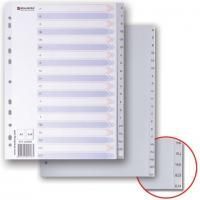 Разделитель пластиковый BRAUBERG, А4, 20 листов, алфавитный А-Я, оглавление, серый, Китай, 221845 цена 260 ₽ Разделитель пластиковый BRAUBERG, А4, 20 листов, алфавитный А-Я, оглавление, серый, Китай, 221845