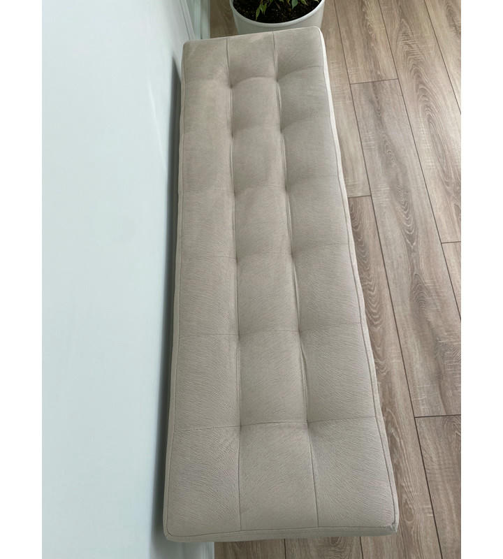 Банкетка Сканди-120-2-полочная (бежевый/серый)