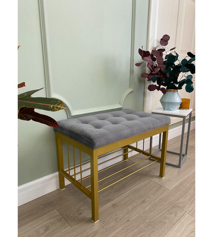 Банкетка Сканди-60 (серый/золото)