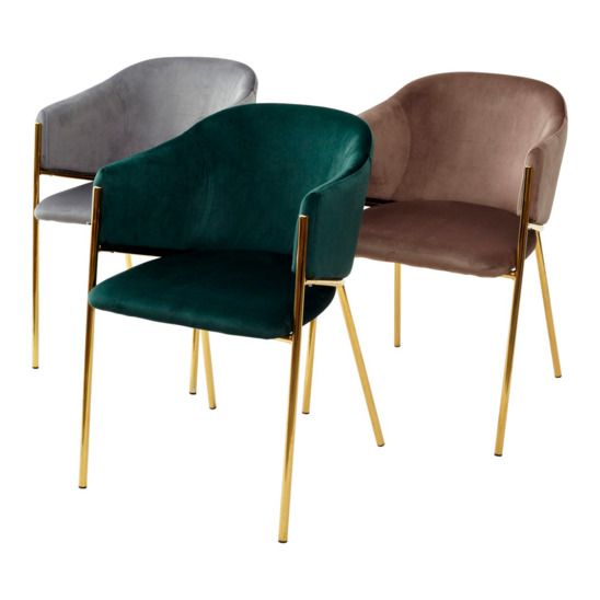 Стул Dill, латте велюр/ золотой каркас