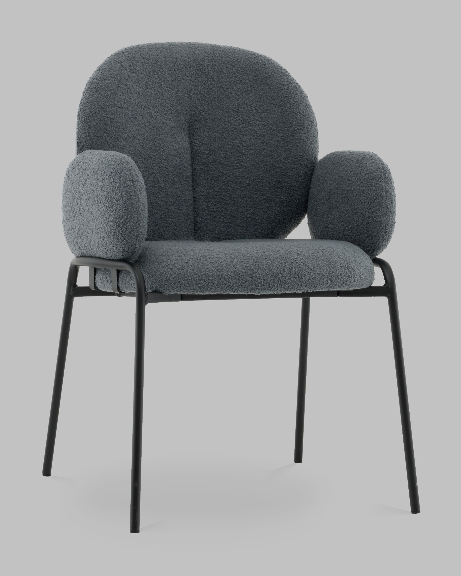 Стул с подлокотниками Моллек букле темно-серый