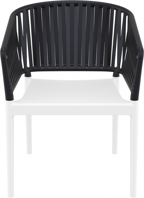 Кресло пластиковое с подушкой Portofino белый, черный, темно-серый