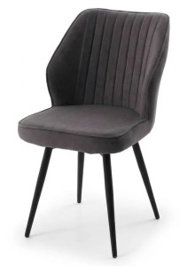 Стул РОССО 360 град. поворот. цвет B28 Темно-серый, велюр / черный каркас