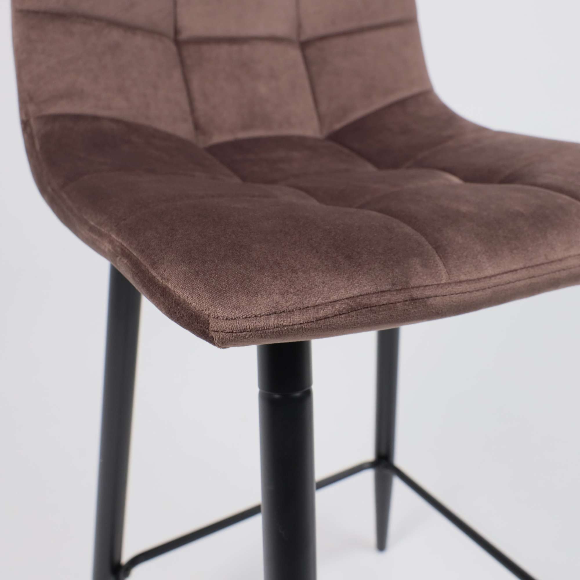 Стул барный Mia, коричневый, велюр