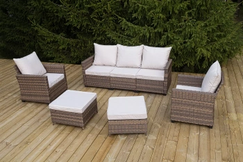 "Бостон" лаунж-зона из искусственного ротанга, цвет коричневыйцвет коричневый