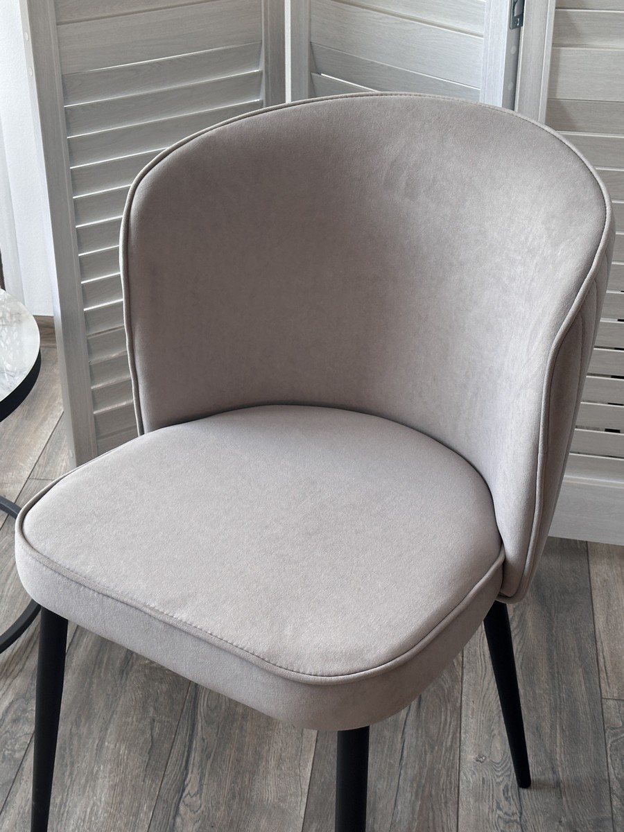 Стул МИЛАНО B22 Серый, велюр / черный каркас,