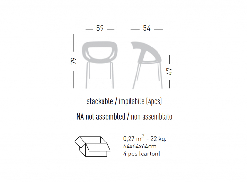 Кресло пластиковое Moema 69 тортора