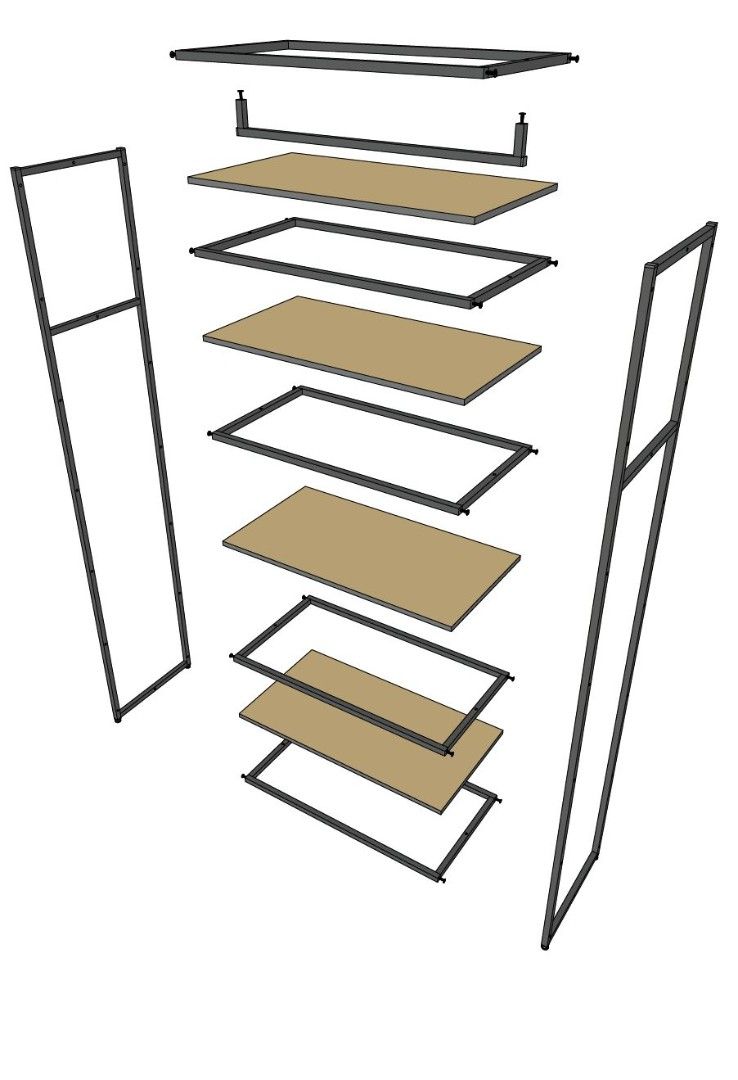 Стеллаж для одежды A2290-19-ЧДС 220х90х45