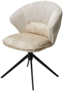 Стул АСТРА (ASTRA) 360 град. поворот Белый Sonic 23 ткань / 7525-01 велюр / черный каркас, ®DISAUR