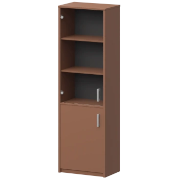 Шкаф комбинированный узкий с прозрачным стеклом Арго А-321/А-стл321пр Терракота