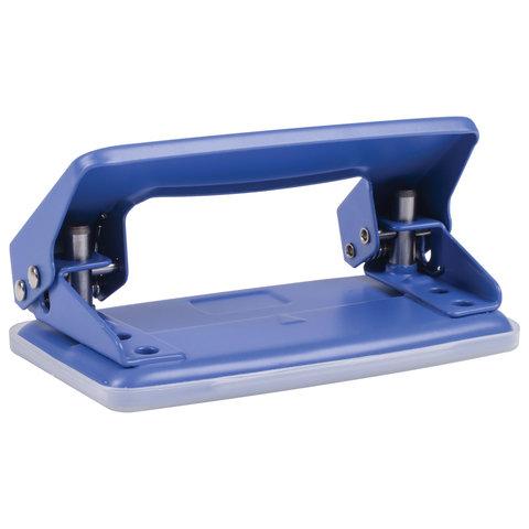 Дырокол металлический STAFF, до 10 листов, без линейки, синий, 224648