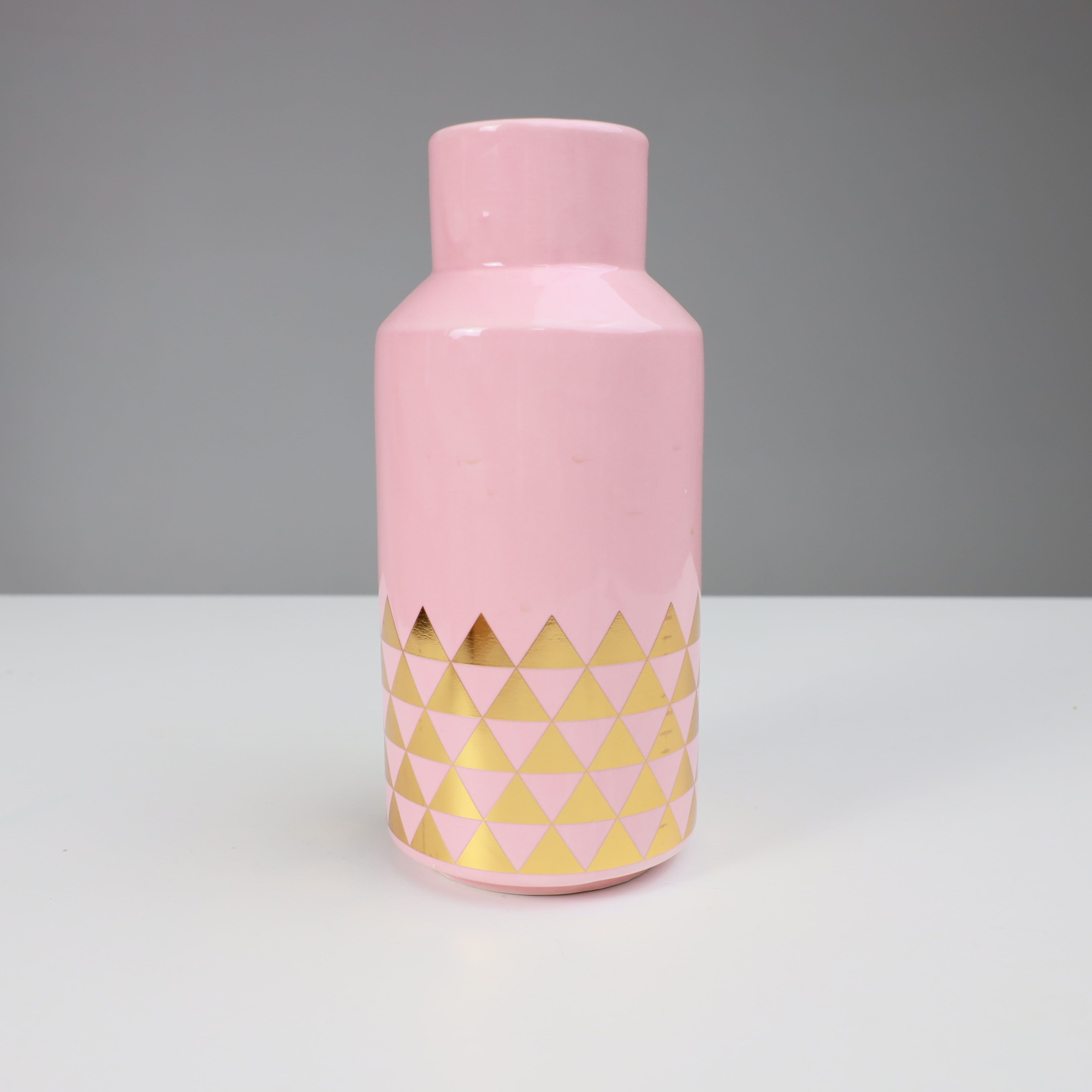 Ваза керамическая WEST, розовый, 12*12*25см