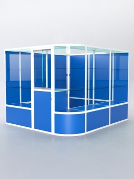 Павильон торговый из профиля угловой №5б, Делфт голубой U525 ST9 + Белый