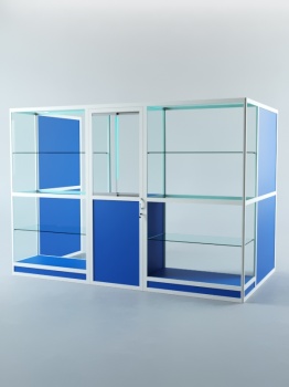 Павильон торговый из профиля пристенный №1г, Делфт голубой U525 ST9 + Белый