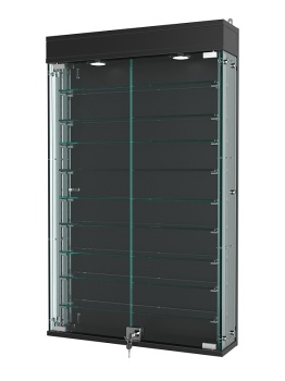 Витрина "АТРИУМ" с регулировочными полками настенная №2А-2-РЕГ, Черный