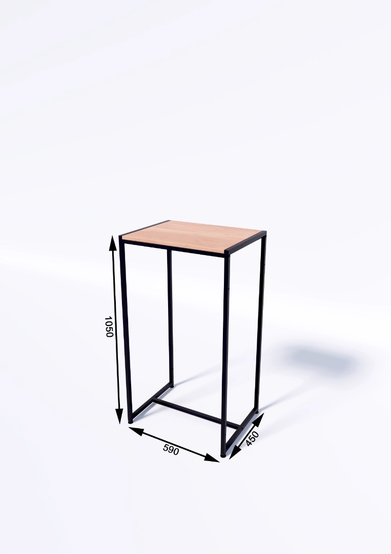 Стол TEVOLO демонстрационный черный-дуб сонома В105Ш60Г45