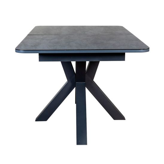 Стол раскладной Lincoln малый, глазурованное стекло черный