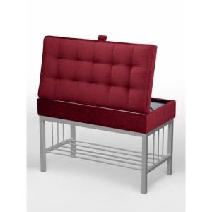 Банкетка Н-76 (серый/красный)