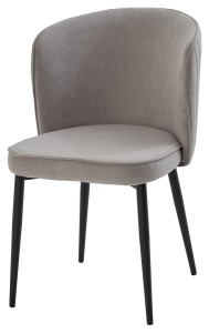 Стул МИЛАНО цвет B22 Серый, велюр / черный каркас