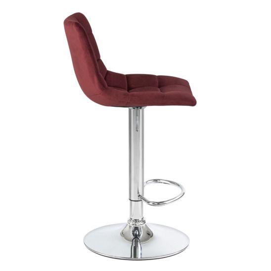 Барный стул Гардур, велюр бордовый