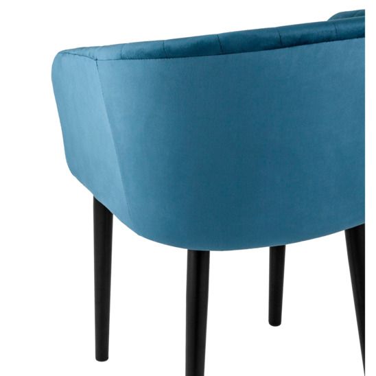 Стул с подлокотниками Нейтон, велюр пыльно-синый